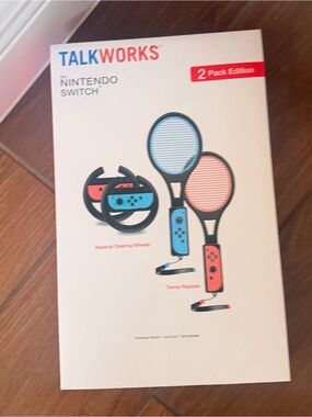 TalkWorks Nintendo Switch Tennis Racket & Racecar Steering Wheel Joy Con Holder